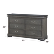 Bowery Hill Traditional Wood Dresser in Dark Gray