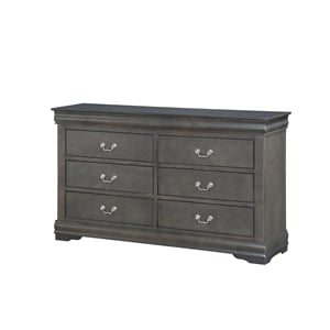 Bowery Hill Traditional Wood Dresser in Dark Gray