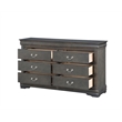 Bowery Hill Traditional Wood Dresser in Dark Gray