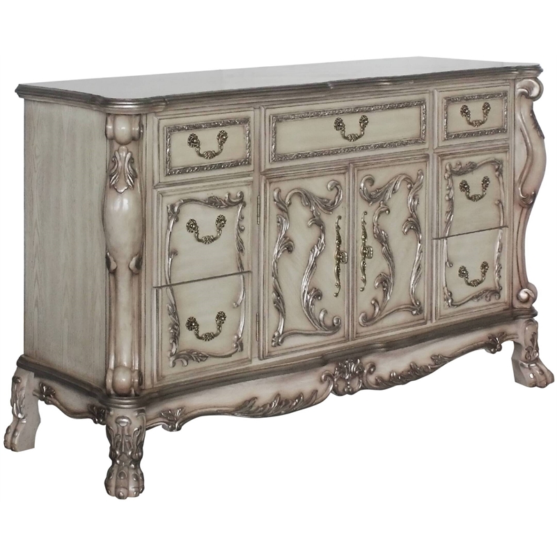 Bowery Hill Traditional Wood Dresser in Vintage Bone White