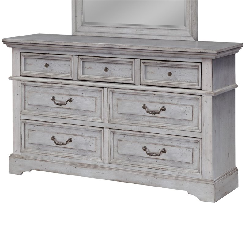 Bowery Hill 7-Drawer Dresser in Antique Grey
