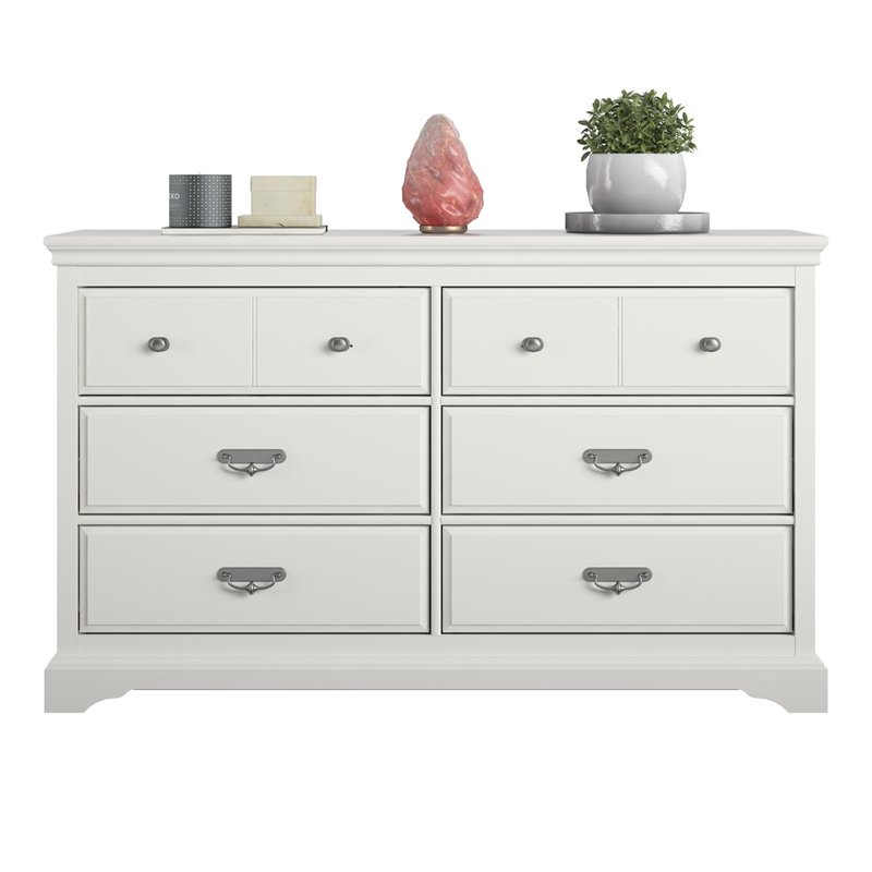 Bowery Hill 6 Drawer Dresser in White