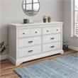 Bowery Hill 6 Drawer Dresser in White