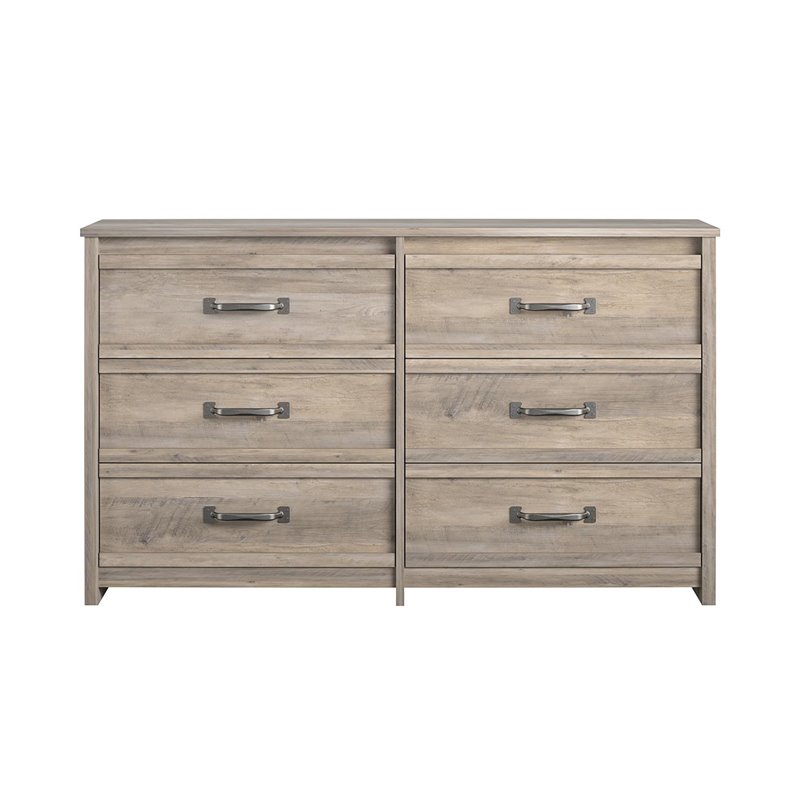 Bowery Hill 6 Drawer Dresser in Gray Oak
