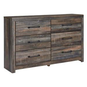 Bowery Hill 6 Drawer Dresser in Burnt Orange and Teal