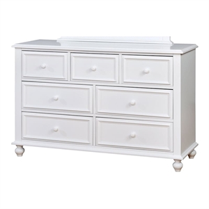 Bowery Hill 7-Drawer Traditional Solid Wood Dresser in White
