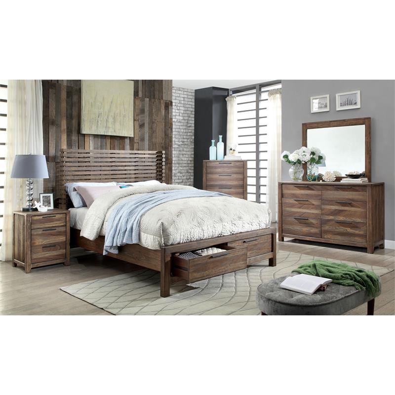 Bowery Hill Wood 6-Drawer Dresser in Rustic Natural Tone