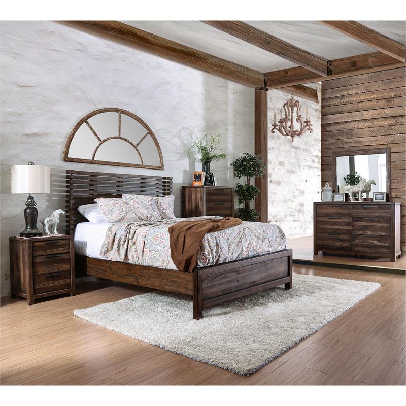 Bowery Hill Wood 6-Drawer Dresser in Rustic Natural Tone