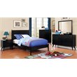 Bowery Hill Mid-Century Solid Wood Dresser and Rectangular Mirror in Black