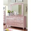 Bowery Hill 2-Piece Contemporary Wood Dresser and Mirror in Rose Gold