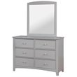 Bowery Hill Transitional Solid Wood Dresser and Mirror in Gray