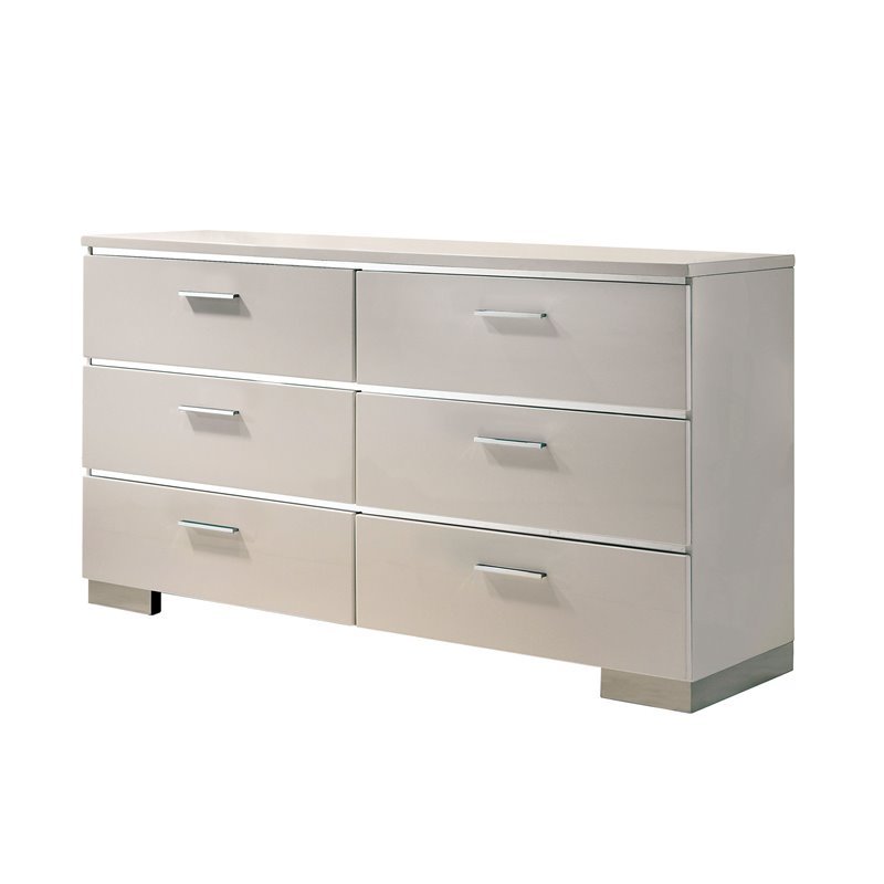 Bowery Hill Contemporary Wood Dresser in White