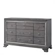 Bowery Hill 8-Drawer Contemporary Wood Dresser in Light Gray