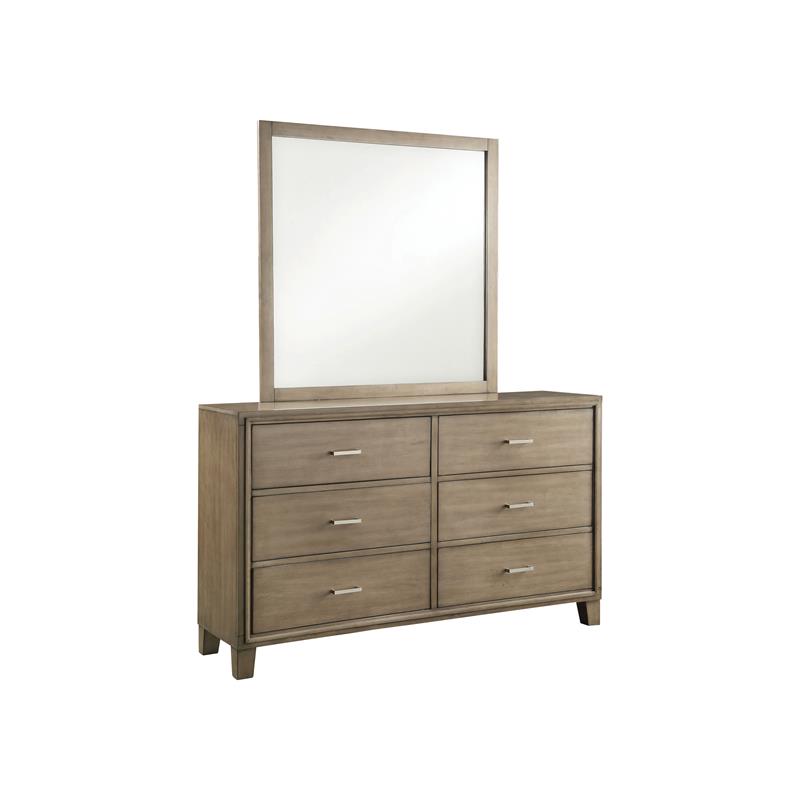 Bowery Hill Solid Wood 6-Drawer Double Dresser in Brown Cherry