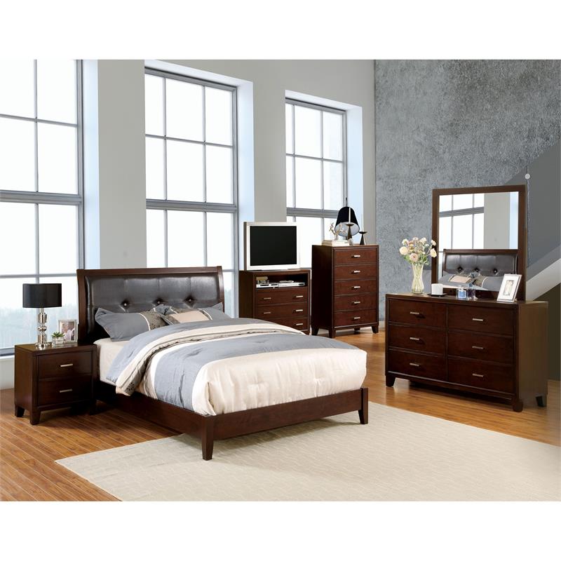 Bowery Hill Solid Wood 6-Drawer Double Dresser in Brown Cherry