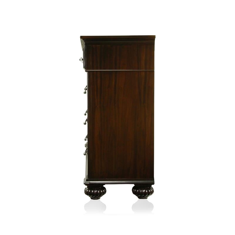 Bowery Hill 2-Piece 9-Drawer Traditional Solid Wood Dresser and Mirror in Walnut