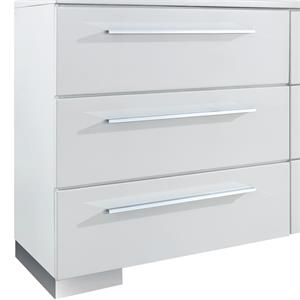 Bowery Hill Contemporary Wood 6-Drawer Dresser in Glossy White