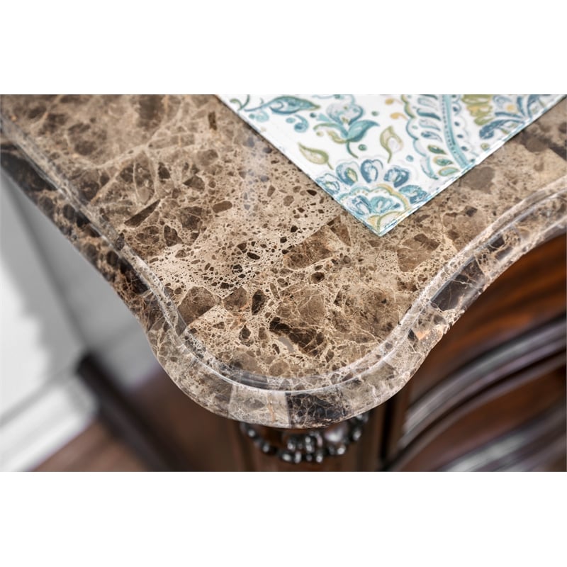 Bowery Hill 8-Drawer Transitional Wood Dresser in Brown Cherry