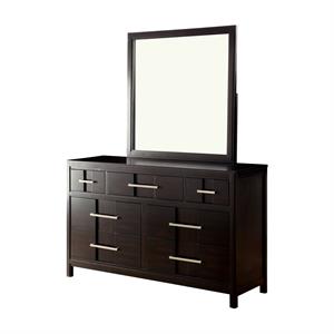 bowery hill transitional wood 7-drawer dresser in espresso