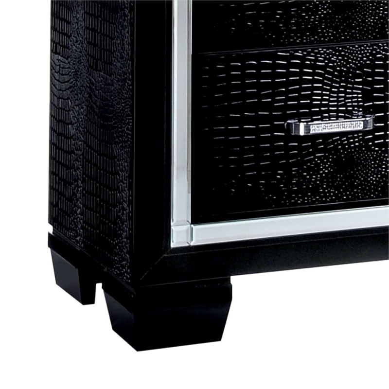 Bowery Hill 9-Drawer Contemporary Solid Wood Dresser in Black