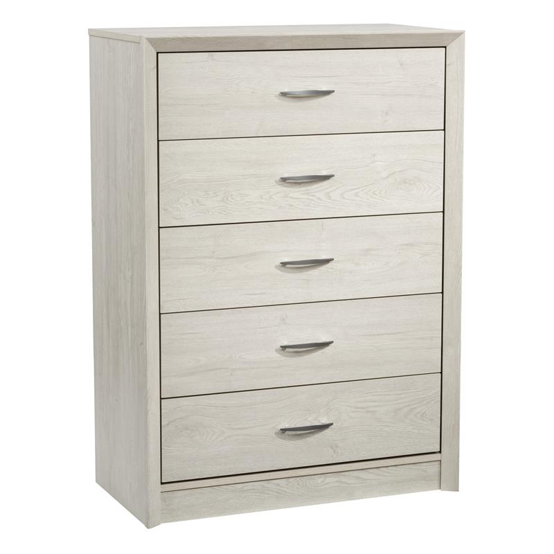 Bowery Hill 5 Drawer Tall Dresser in White Cymax Business