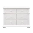 Bowery Hill Mid-Century 6 Drawer Wood Dresser in White