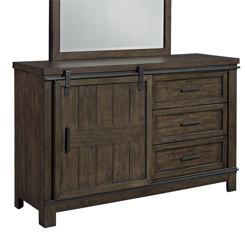 Bowery Hill Barn Door Dresser in Mahogany