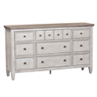 Bowery Hill Mid-Century Wood 9 Drawer Dresser in White