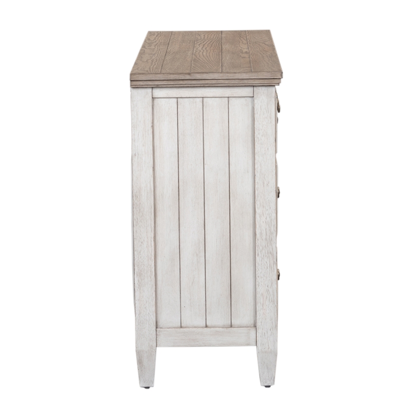 Bowery Hill Mid-Century Wood 9 Drawer Dresser in White