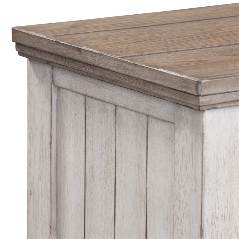 Bowery Hill Mid-Century Wood 9 Drawer Dresser in White