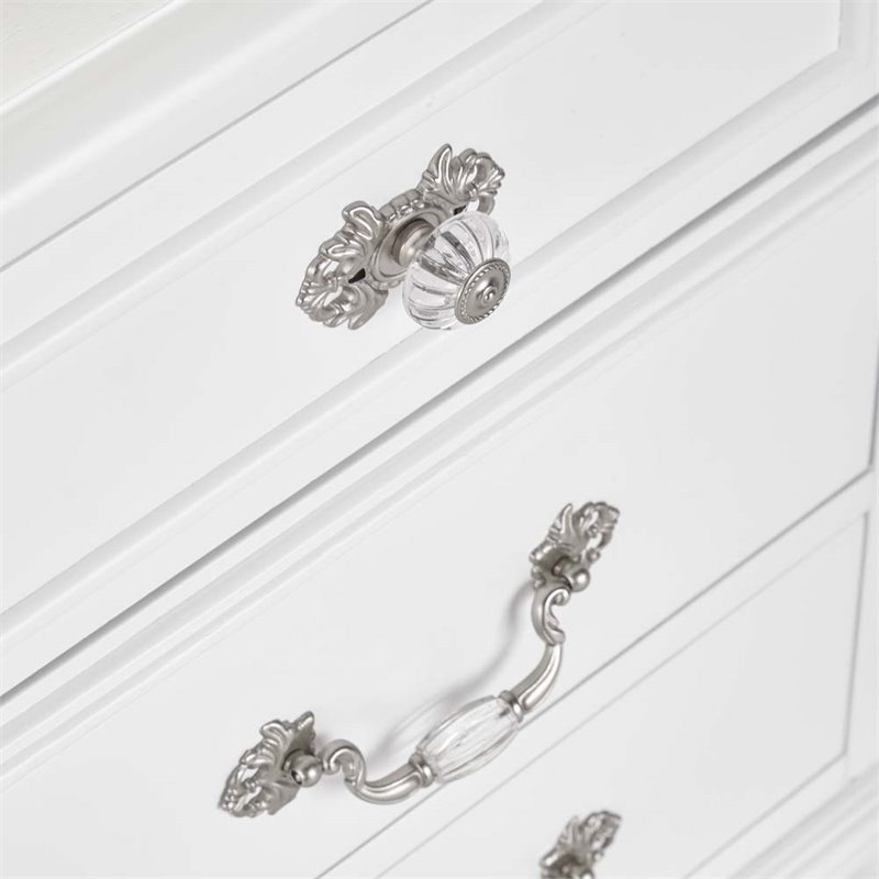 Bowery Hill Engineered Wood 7-Drawers Bedroom Dresser with Mirror Set in White