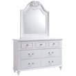 Bowery Hill Engineered Wood 7-Drawers Bedroom Dresser with Mirror Set in White