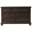 Bowery Hill Pine Wood 7-Drawers Bedroom Dresser in Walnut