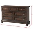 Bowery Hill Pine Wood 7-Drawers Bedroom Dresser in Walnut