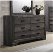 Bowery Hill Solid Wood 6-Drawers Bedroom Dresser in Gray Oak