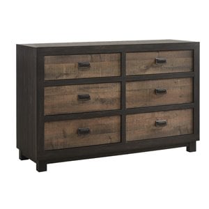 Bowery Hill 6 Drawer Dresser in Walnut
