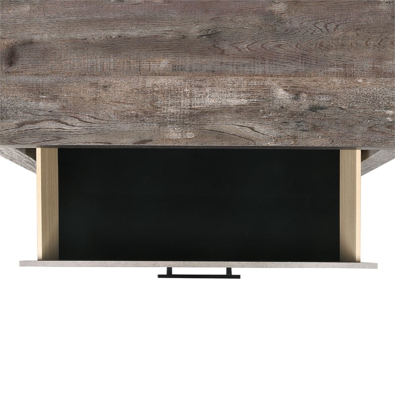 Bowery Hill Wood 7-Drawers Bedroom Dresser with Mirror Set in Gray