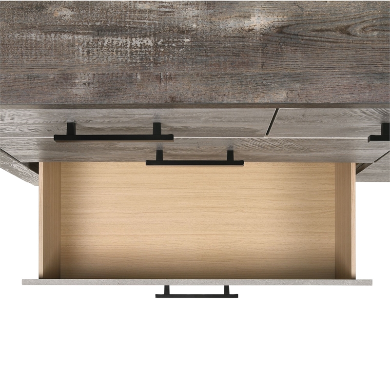 Bowery Hill Wood 7-Drawers Bedroom Dresser with Mirror Set in Gray