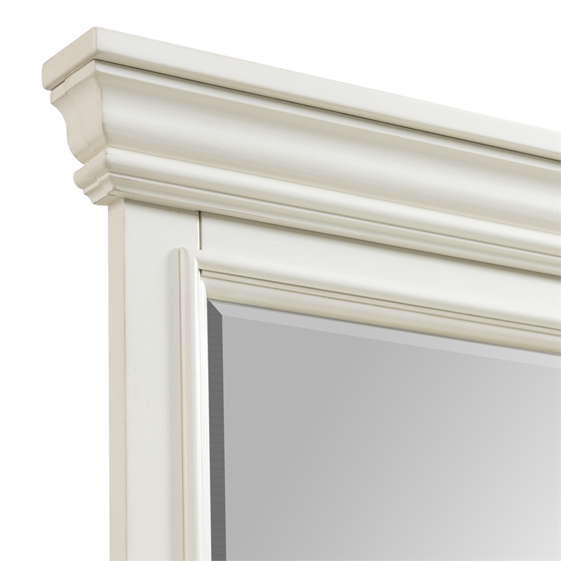 Bowery Hill 9-Drawer Transitional Wood Dresser with Mirror in White