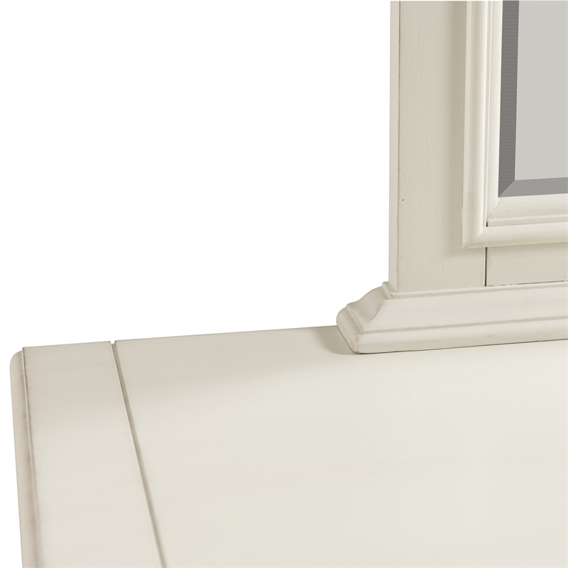 Bowery Hill 9-Drawer Transitional Wood Dresser with Mirror in White