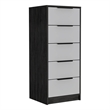 Bowery Hill Modern 5-Drawer Engineered Wood Dresser in Smoky Oak/White