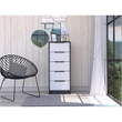 Bowery Hill Modern 5-Drawer Engineered Wood Dresser in Smoky Oak/White