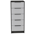 Bowery Hill Modern 5-Drawer Engineered Wood Dresser in Smoky Oak/White