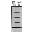 Bowery Hill Modern 5-Drawer Engineered Wood Dresser in Smoky Oak/White