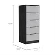 Bowery Hill Modern 5-Drawer Engineered Wood Dresser in Smoky Oak/White
