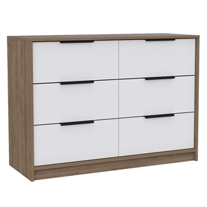 bowery hill 4 drawers modern engineered wood dresser in white