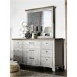 Bowery Hill Rustic Ivory Nine Drawer Dresser and Mirror Set