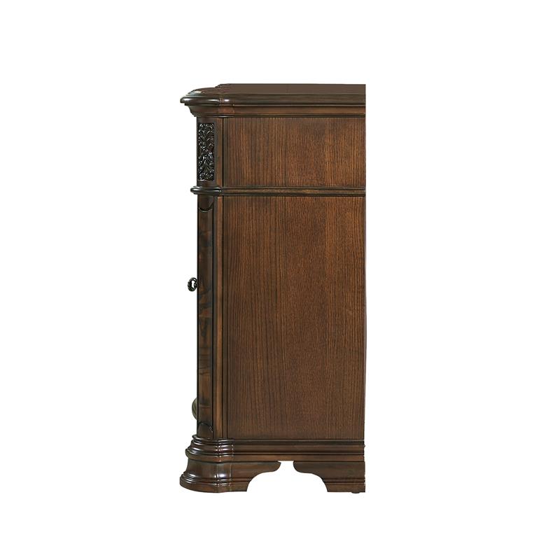 Bowery Hill Brown Cherry 9-Drawer Dresser