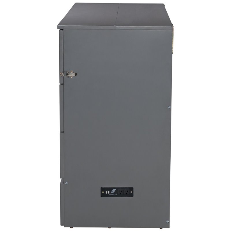 Bowery Hill Queen Traditional Solid Wood Murphy Bed Chest with Mattress in Gray