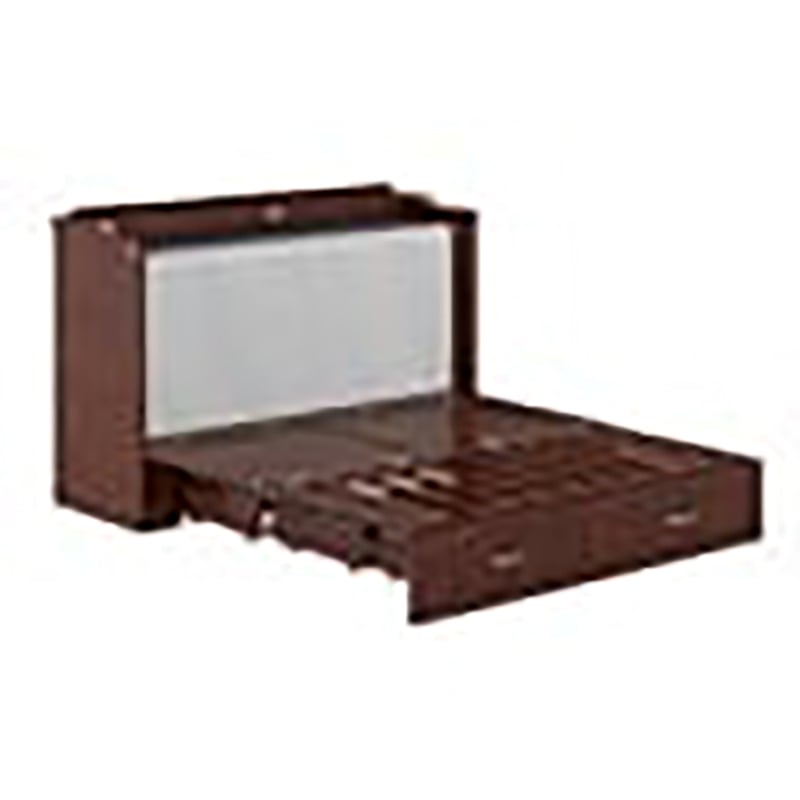 Bowery Hill Traditional Solid Wood Bed Chest with Mattress in Walnut